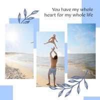 Blue Fathers Day Life Quote Photo Collage (Square)