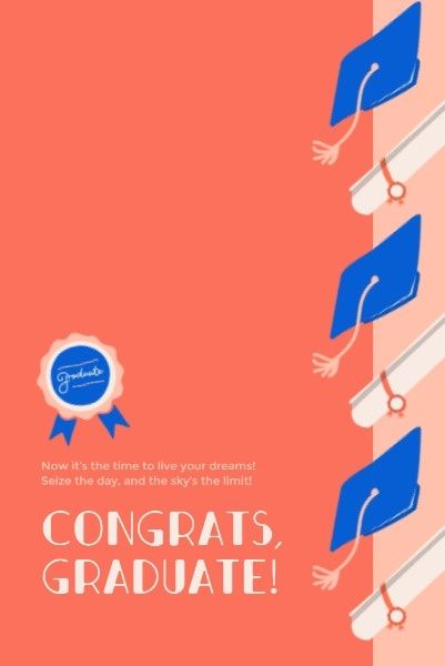 congrats, graduate, university, Graduation Celebration Pinterest Post Template