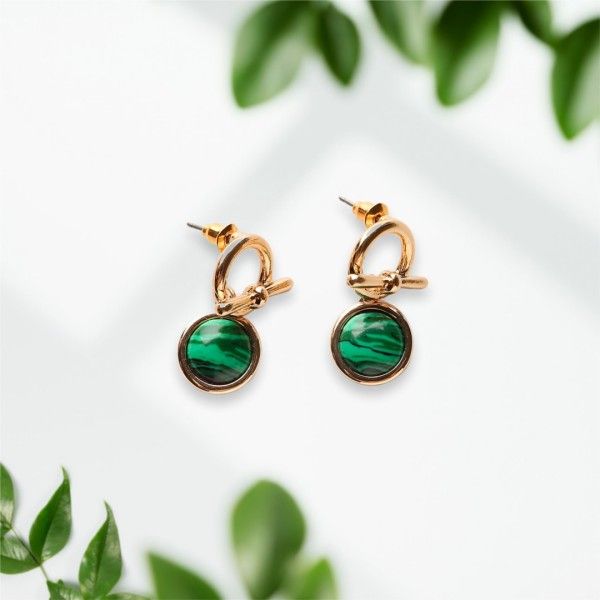 earings, jewelry, image cutout, White Green Minimalist Organic Background Product Photo Template