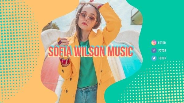 woman, shape, fresh, Yellow And Green Music Subscribe Youtube Channel Art Template