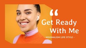 confidence, get ready with me, lifestyle, Orange Women Power Quote Youtube Thumbnail Template