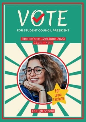 vote, student, voter, School Election Poster Template