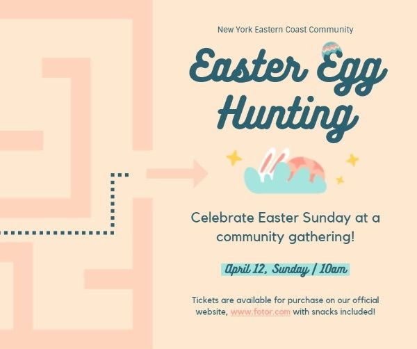 april, life, holiday, Easter Egg Hunting Facebook Post Template