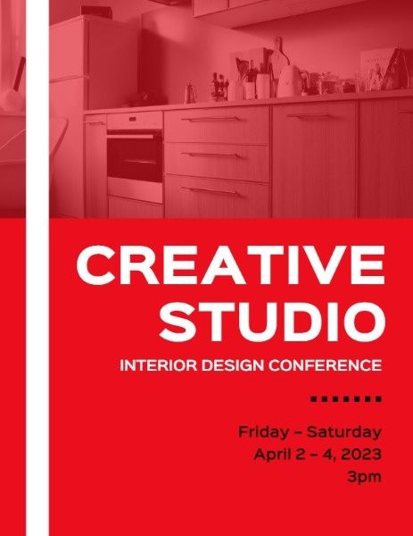 create, business, house, Red Creative Studio Interior Design Conference Program Template
