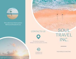 marketing, business, company, Blue Soul Travel Advertisement Brochure Template