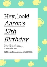 party, anniversary, happy, Wave Point Birthday  Invitation Template