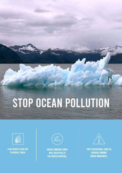 停止海洋污染 英文海报