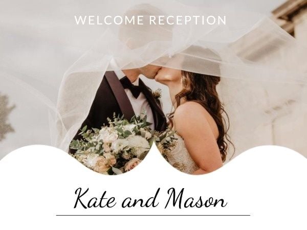 ceremony, engagement, proposal, White Welcome Reception Card Template