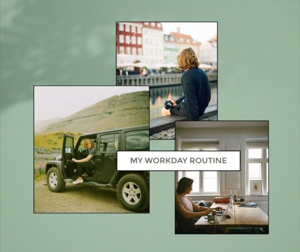 vlog, life, lifestyle, Workday Routine Facebook Post Template