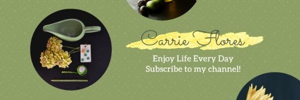enjoy, life, lifestyle, Simple Green Vlog Channel Banner Twitter Cover Template