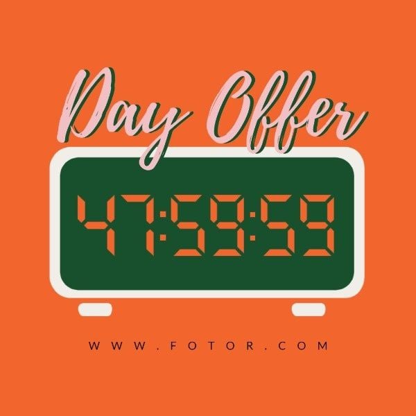 Orange Clock Countdown Limited Time Offer Instagram Post