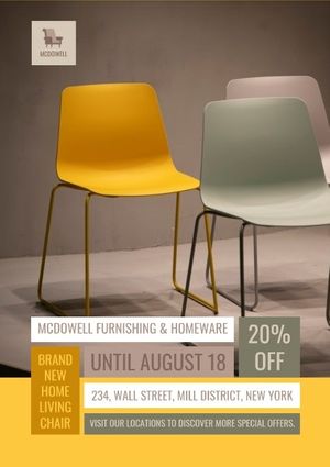 promotion, home, living, Yellow Chair Furniture Sale Poster Template