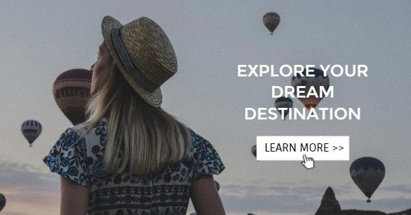 vacation, relax, tour, Fire Balloon Travel Agency Ads Facebook Ad Medium Template