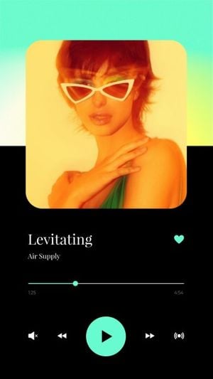 sound, listening, singer, Black And Green Music Cover Instagram Story Template