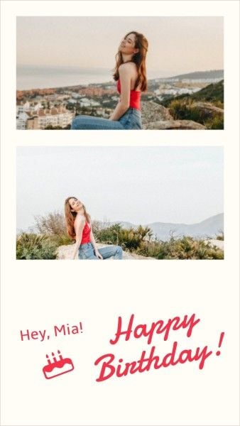 photograph, landscape, youth, Birthday Girl Photo Collage 9:16 Template