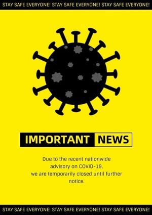 medical, hospital, clinic, Yellow News Announcement Poster Template