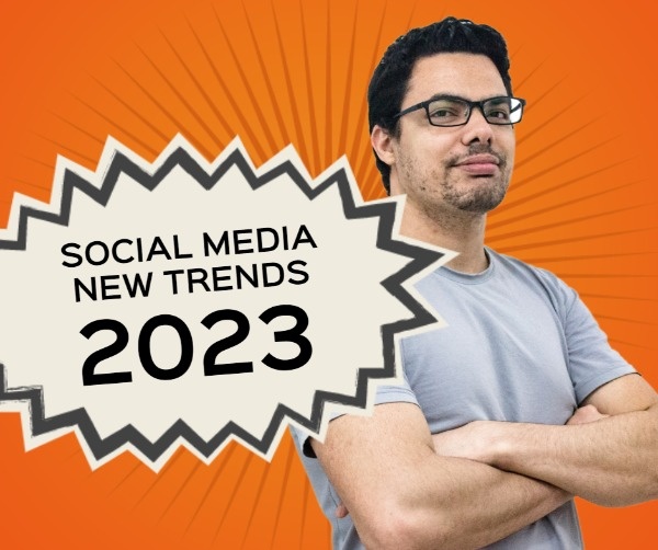 Orange Social Media News Trends Facebook Post