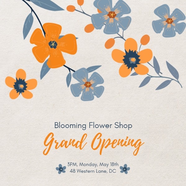 Flower Shop Grand Opening Instagram Post Template Instagram Post
