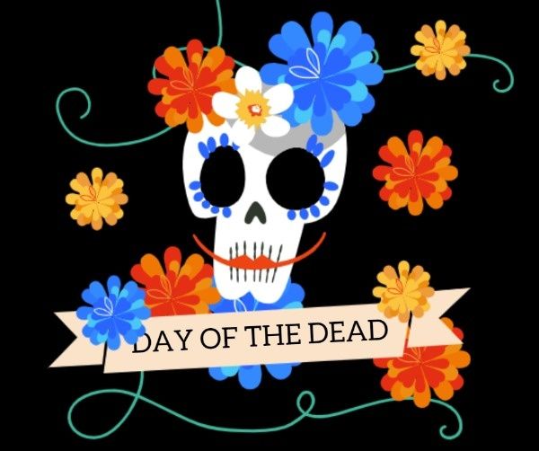 death, scary, spooky, Day Of The Dead Facebook Post Template