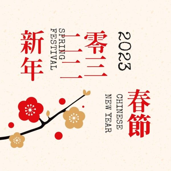 spring festival, holiday, celebration, Chinese New Year Instagram Post Template
