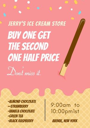 promotions, cone, delicious, Ice Cream Store Poster Template