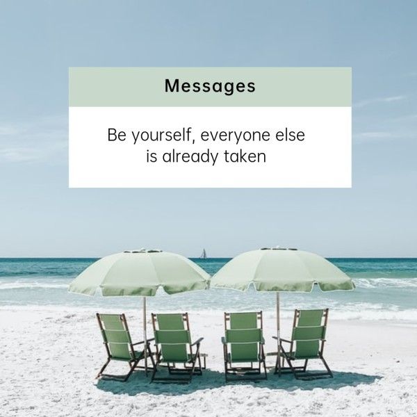 social media, message, umbrella, Blue Life Quote Instagram Post Template