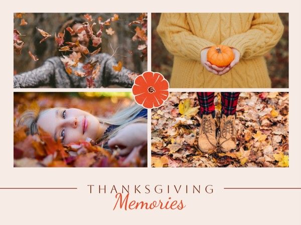 holiday, greeting, celebration, Thanksgiving Memories Photo Collage Card Template