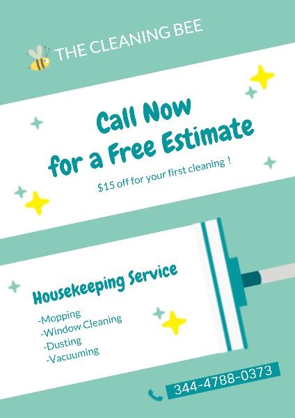 housekeeping, house cleaning, housekeeping service, Cleaning Service Flyer Template