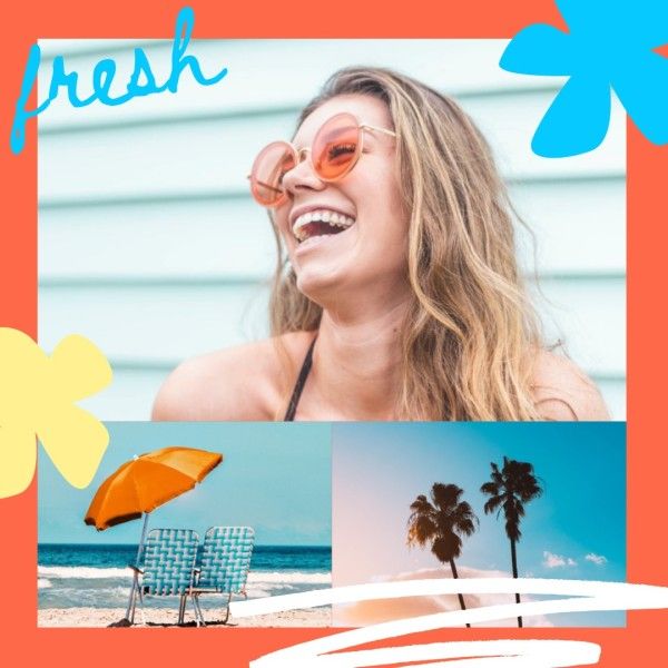 trip, journey, woman, Fresh Summer Vacation Instagram Post Template
