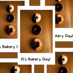 dessert, cookie, cupcake, Cute Bakery Food  Instagram Post Template