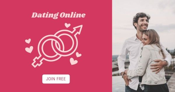 シンプルなピンクのデートオンライン恋人フェイスブックアプリ広告 Facebookアプリ広告