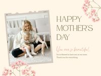 Pink Watercolor Happy Mother's Day Card