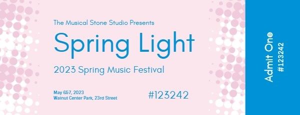 musical, musician, event, Pink And Blue Spring Music Festival Ticket Template
