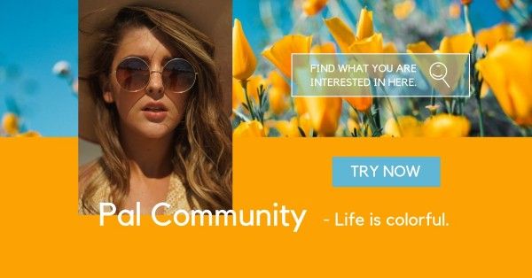 花の暖かい黄色の背景フェイスブックアプリ広告 Facebookアプリ広告