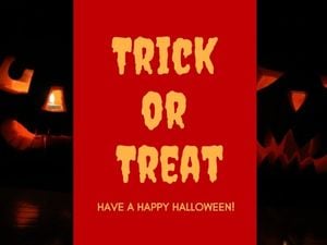 halloween, holiday, festival, Red Trick Or Treat Card Template