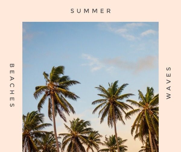 beach, summer beach, season, Summer Coast Frame Facebook Post Template