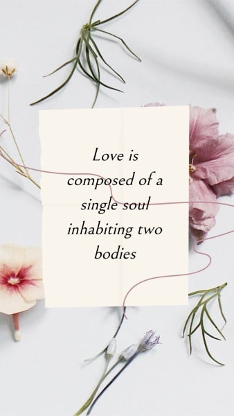 花のイラストバレンタインデー愛の引用 Instagram Story
