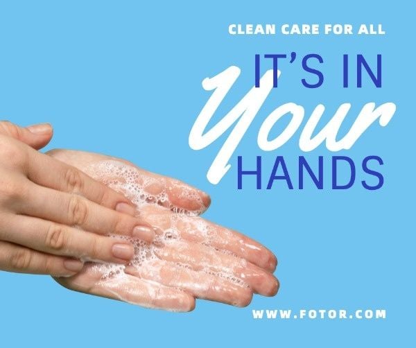 virus, covid-19, medical, Washing Hands Healthy Tips Facebook Post Template