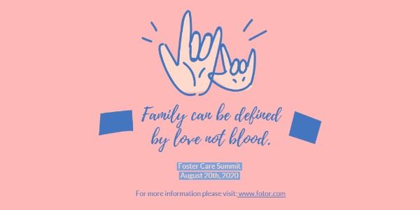 adoption, quote, charity, Foster care Twitter Post Template