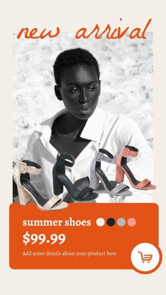 footwear, social media, photo, Women's High Heels Fashion Shoes Branding Marketing Instagram Story Template