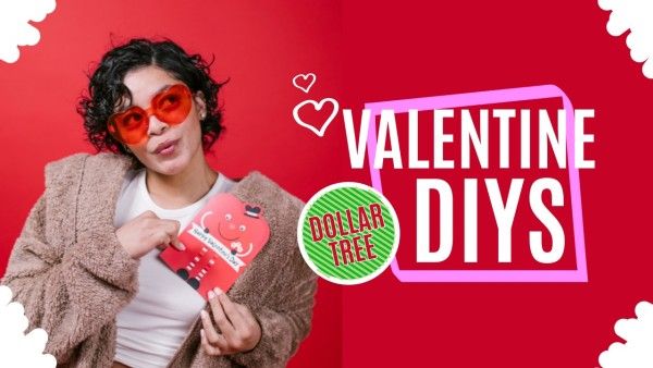 love, life, gift guide, Red Valentines Day DIY Gift Ideas Youtube Thumbnail Template