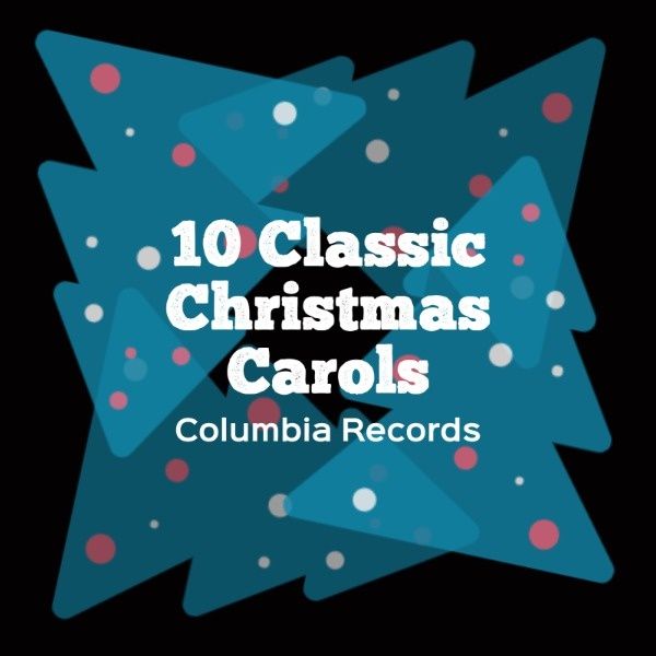 classic, winter, floral, Dark Blue Christmas Carols Album  Album Cover Template