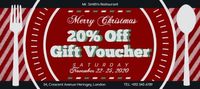 sale, discount, buffet, Red Restaurant Christmas Dinner Voucher Gift Certificate Template