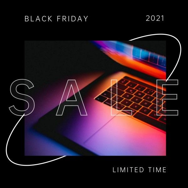 discount, promotion, commercial, Black Electronics Black Friday Sale Instagram Post Template