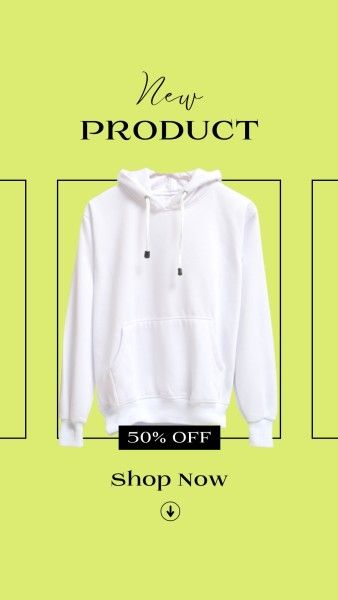 promotion, hoodie, sweatshirt, Green Modern Clothing Sale Product Photo Instagram Story Template
