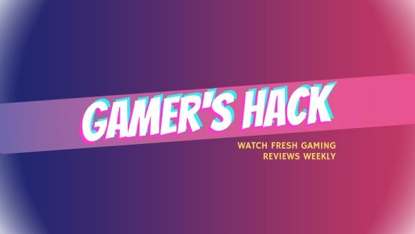 watching, youtube end screen, end cards, Gradient Pink Gamer's Hack Youtube Channel Art Template