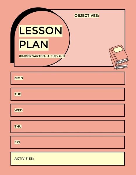 business, student, school, Pink Lesson Plan Template