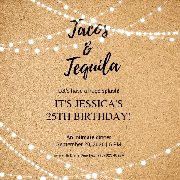25th Birthday Party Instagram Post Template and Ideas for Design