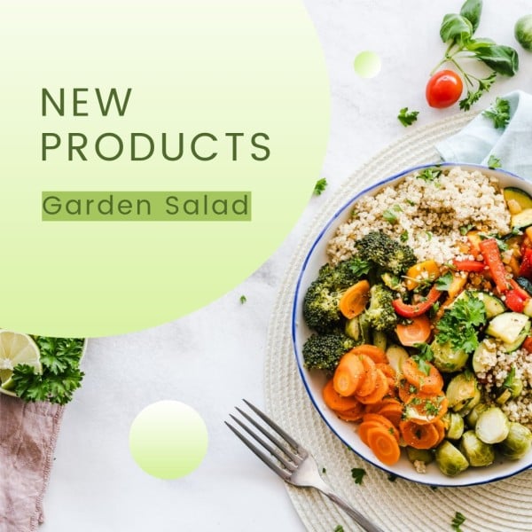 Green New Product Garden Salad  Instagram Post