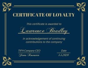 Dark Green Company Loyalty Certificate